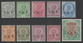 India 1914 Indian Exped Force Ief Opt Comp Set Of 10 Vf Fresh Mh Og (i.  E.  F)