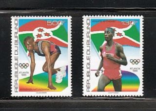 Atlanta Olympic Games Athlete Mnh Complete Set Of 2,  Sc 736 - 737 Burundi Cv$8.  75