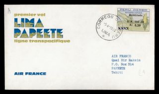 Dr Who 1973 Peru First Flight Air France Lima To French Polynesia E44618