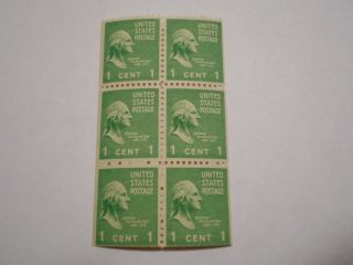 1938 Us Stamps George Washington 1 Cent Scott 804b Mnh Og Pane Of 6