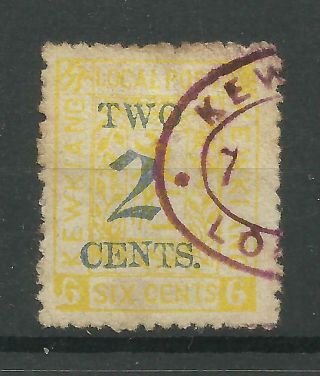 1896 Local Post Sg 20,  2c On 15c Yellow Kewkiang Overprint In Blue,  Av.