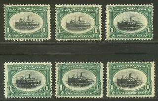 U.  S.  294 Nh (x6) - 1901 1c Pan American ($240)