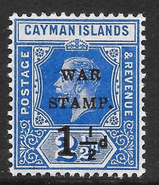 Cayman Islands 1917 1½d On 2½d Deep Blue War Stamp Sg 53 (mnh)