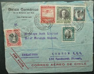 Chile 20 Dec 1934 Airmail Postal Cover From Valparaiso To London,  England - See