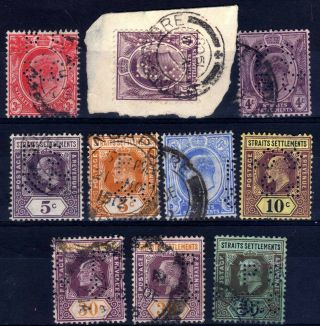 Malaya Perfins: Ps&co Paterson,  Simons & Co Selection,  10 Stamps