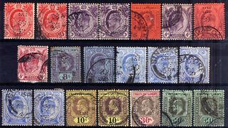 Malaya Perfins: Hsb Hong Kong & Shanghai Bank Edw 7th Selection,  20 Stamps