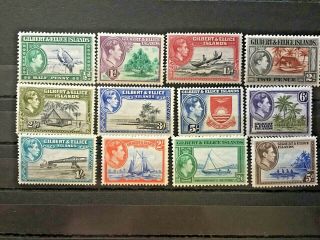 Gilbert And Ellice Islands 1939 Issue Full Set,  Tropical - British Post Stamps