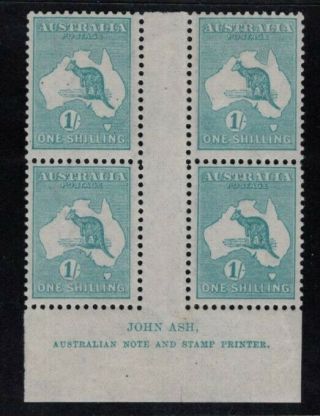 Australia Stamps Block Of 4 John Ash 1/ - One Shilling Cat No.  51