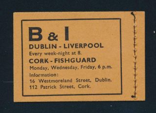 IRELAND 1951,  2sh6d BOOKLET,  VF DARK SHADE SG SB9 HB8 Sc 180 CAT£70,  (SEE BELOW) 2