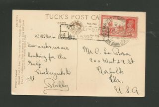 1941 Calcutta India Post Card To Us 