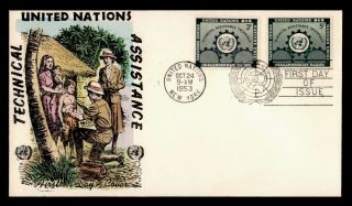 Dr Who 1953 United Nations Technical Assistance Fdc Overseas Mailer C119254