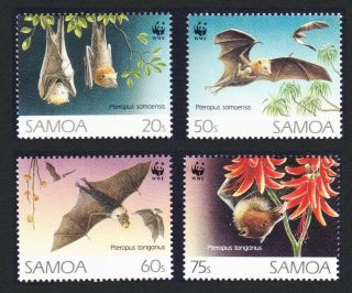 Samoa Wwf Fruit Bats 4v Mnh Sg 898 - 901 Mi 754 - 757 Sc 827 - 830
