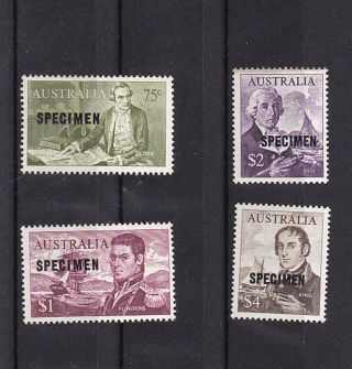 Australia 1966/71 Sc 414/7 Four Stamps Mnh,  Opt Specimen P846