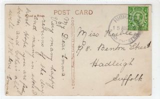 Picture Postcard With A Higham Colchester Rubber Postmark (c34418)