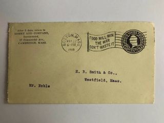 Food Will Win The War Don’t Waste It Cancel Wwi Boston Ma 1918 Yellow Cover 49