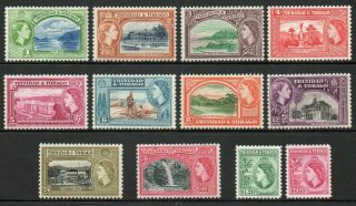 Trinidad & Tobago 1953 - 59 Qeii Set Of Stamps Value To $4.  80 Lmm