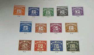 Gb Postage Dues 1959 - 63 Set Of 14 M/mint