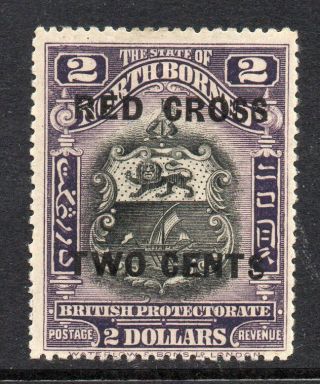 North Borneo 1918 $2,  2c O/p Red Cross Two Cents Sg 232 Cv £75