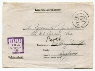Germany 1941 Stalag / British Soldier Pow Camp Censor Postcard To Scotland 14