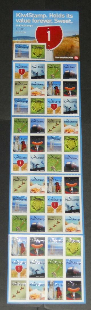 Zealand Kiwi Nondenominated Stamp Booklet Of 50 Nh Face Value Nz$60