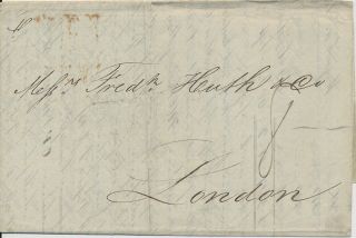 Stampless Letter Havana Cuba To London 1839 Forwarded By Meyers & Aupeden Yo