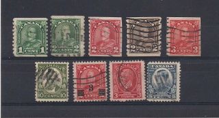 A017 Classic Canadian Stamps,  King George V  Arch Leaf  Coils