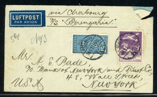 Denmark Postal History: Lot 4 1929 Air Scott B5 & C2 Copenhagen - Nyc $$$$