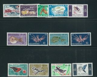 Hebrides (br) 1963 - 67 Pictorials,  Birds,  Shells Etc (sc 96 - 107) Vf Mlh