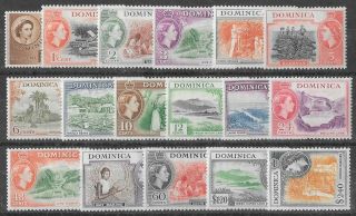 Dominica 1954 Qeii Definitives M,  Cat.  £76