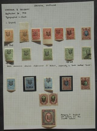 Ukraine 1918 Group Of Stamps W/ Odesa - 1 Trident Overprint,  Perf.  /imperf. ,  Mh/u.
