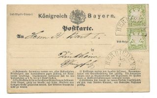 Germany State Bayern Postal History Postcard Addr Canc Herrteden