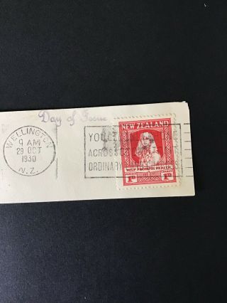 1930 Zealand Health First Day Of Issue On Piece With Slogan Cancel.