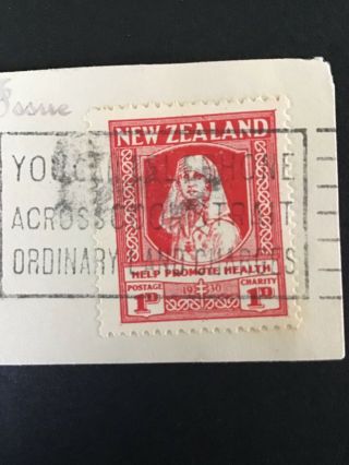 1930 Zealand Health First Day Of Issue On Piece With Slogan Cancel. 2