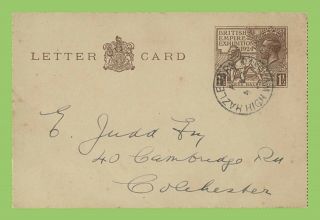 G.  B.  1924 Kgv 1½d Wembley Postal Stat.  Lettercard,  High Wycombe Cds
