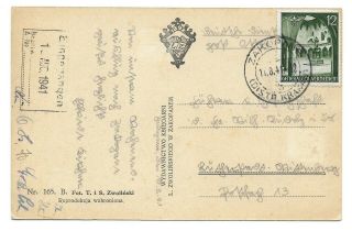 Germany Postal History Poland Occup Pict Postcard Addr Canc Zakopane Yr 