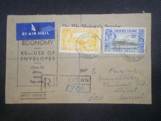 Sierra Leone Cover.  Ohms Envelope Posted 1946 To Somerset Cover