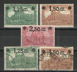 Germany - Wiemar Era 1920 Sc 115 - 117 Mh & Vg/f 1920 Surcharged Issues