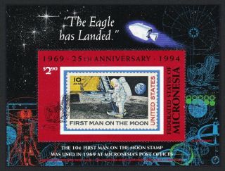 Micronesia Space 25th Anniversary Of First Manned Moon Landing Ms Mnh Sg Ms391