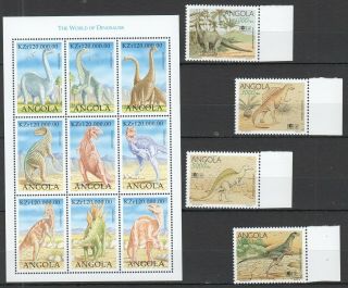 P1579 Angola Fauna Prehistoric The World Of Dinosaurs 1set,  1kb Mnh Stamps