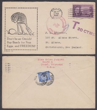 Zealand 1945 Postage Due Cover From Us (id:44/d54591)