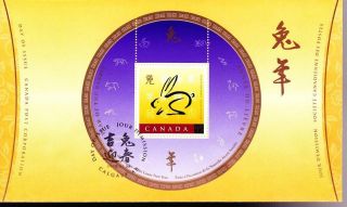Canada 1999 Fdc S/s Sc 1768 Year Of The Rabbit