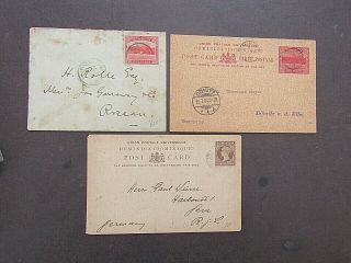 Dominica - Trio Of Early Qvic Covers/cards - Portsmouth Cds Etc
