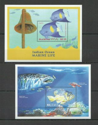 R172 Maldives Fish & Marine Life Fauna World Beneath Sea Indian Ocean 2bl Mnh