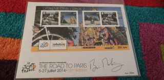 2014 Isle Of Man Tour De France Ms First Day Cover Signed Brian Robinson Cyclist