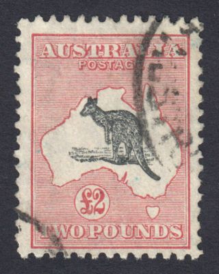 Australia 1934 2 Pounds Black & Rose Fine Kangaroo.