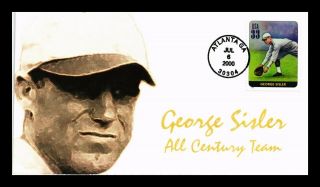 Dr Jim Stamps Us George Sisler Baseball Legends First Day Cover Atlanta
