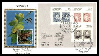Mayfairstamps Canada Fdc 1978 Capex Souvenir Sheet Colorano Silk First Day Cover