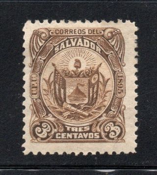 El Salvador 119,  Hr,  F - Vf,  3c Coat Of Arms,  1895