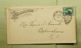 Dr Who 1889 Ny Fancy Cancel D Advertising St Denis Hotel E51294