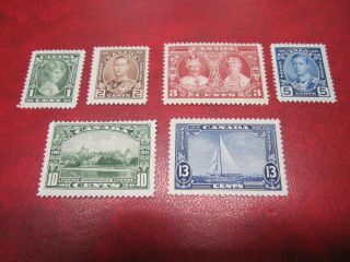 Canada Unitrade 211 - 16 King George V Silver Jubilee Set Of 6 Mnh